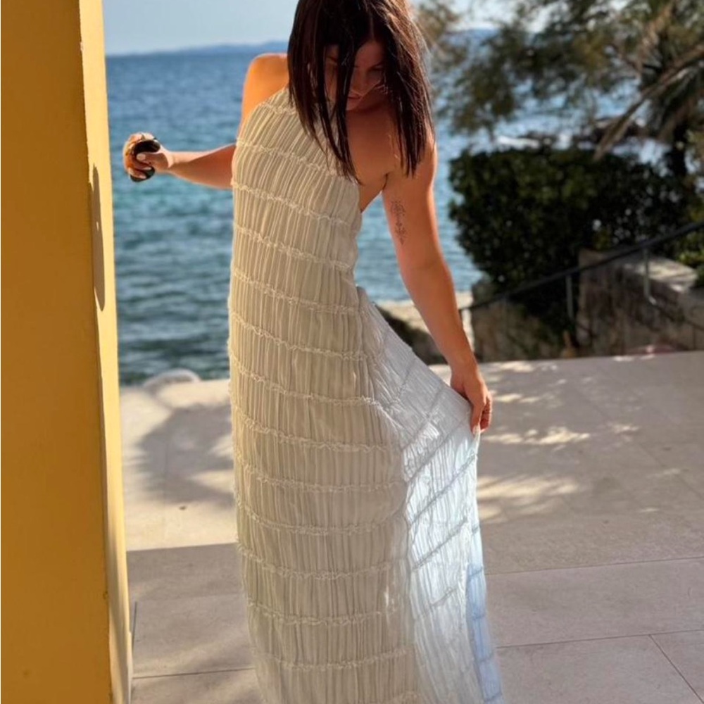 Elegant Blue Maxi Sundress - Women